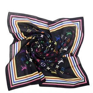 LOUIS VUITTON Black Multicolor Scarf